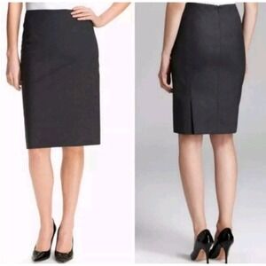 Theory Golda Pencil Skirt Women 6 Black Wool Blend Capsule Wardrobe